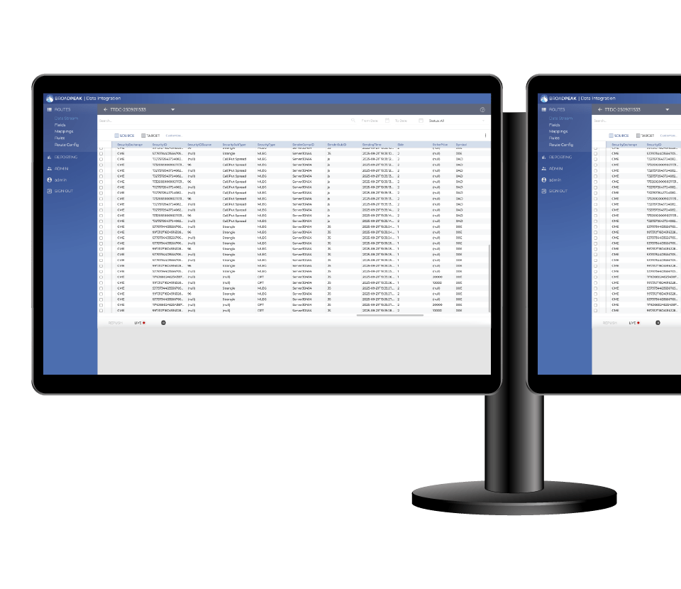 Screenshot of BroadPeak's Data Integration solution in action