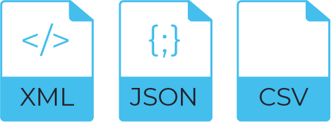 XML, JASON and CSV icons