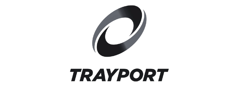 Trayport logo with circular mark