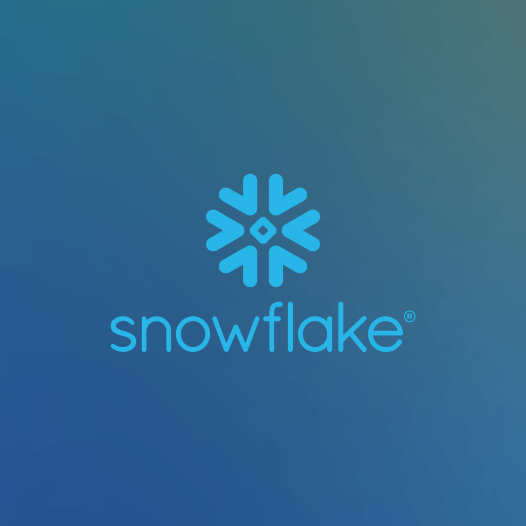 Snowflake logo in light blue with snowflake mark