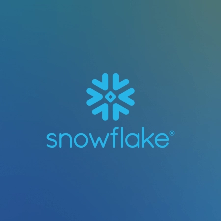 Snowflake logo in light blue with snowflake mark