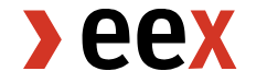EEX logo with red arrow shaped mark