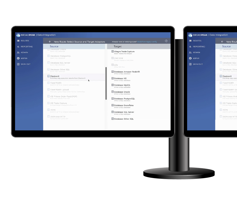Screenshot of BroadPeak's Exchange Connectivity in action